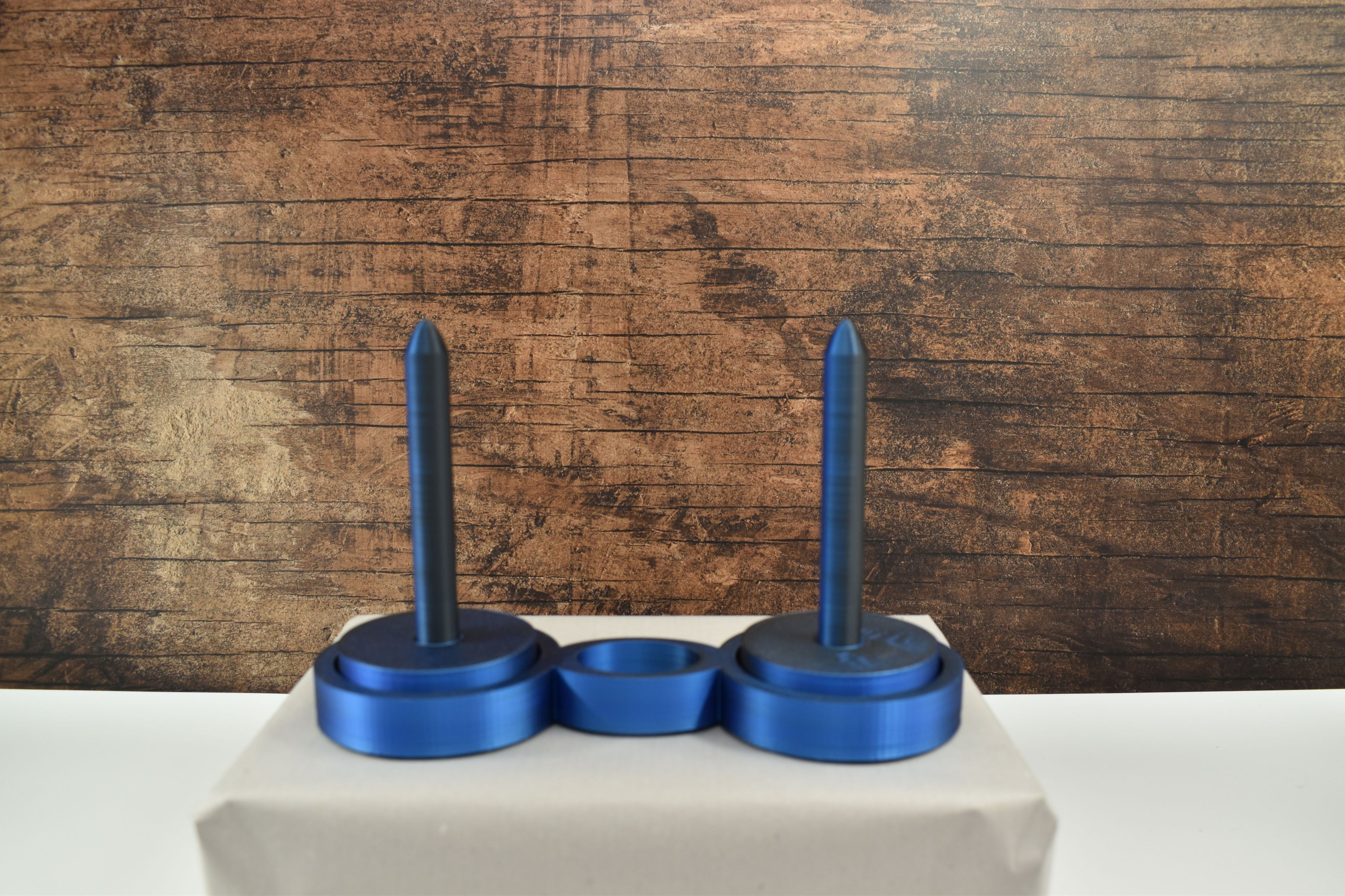 3D-doppelter Wollabroller, blau-schwarz