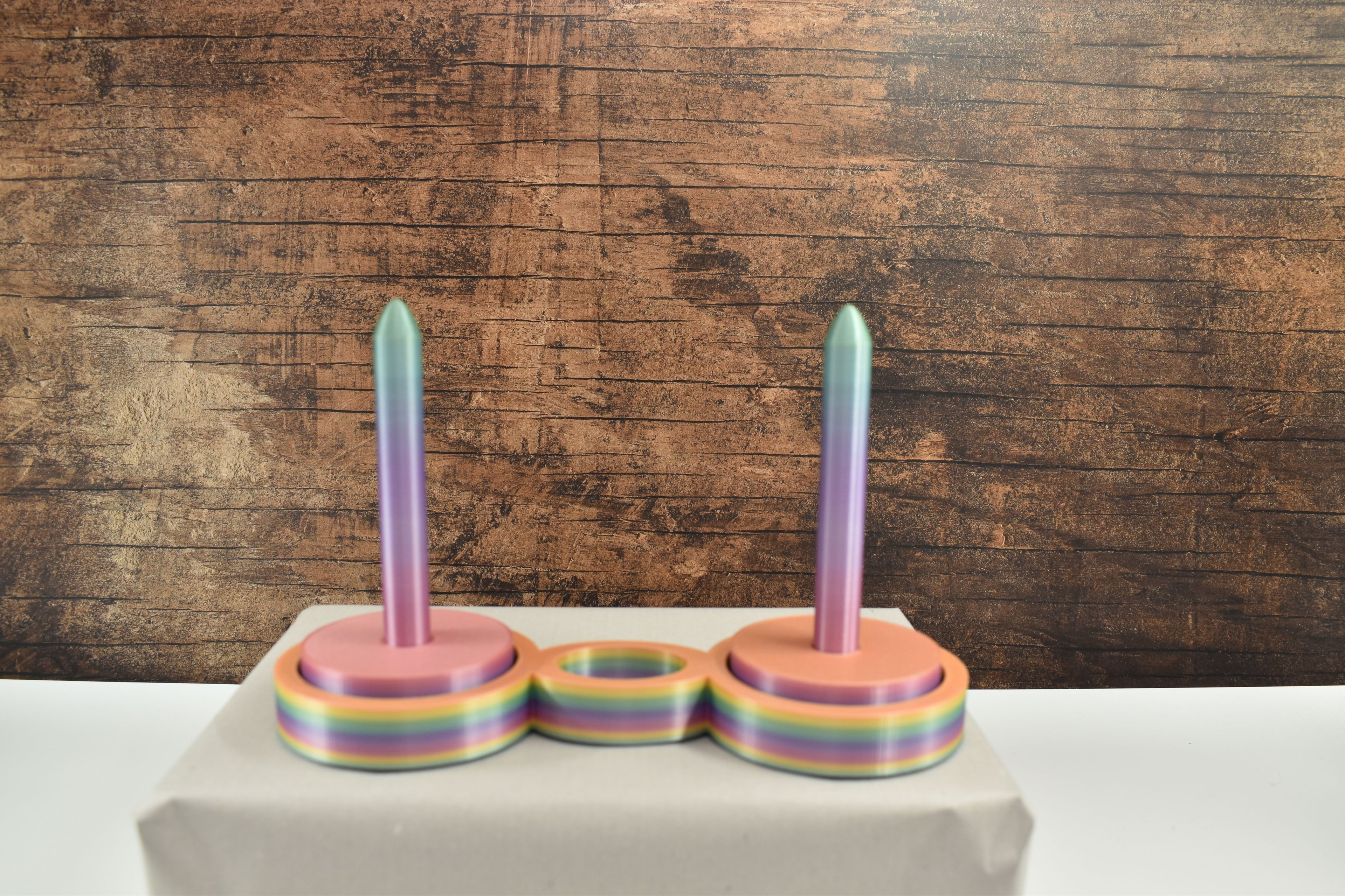 3D-doppelter Wollabroller, bunt (glänzend)