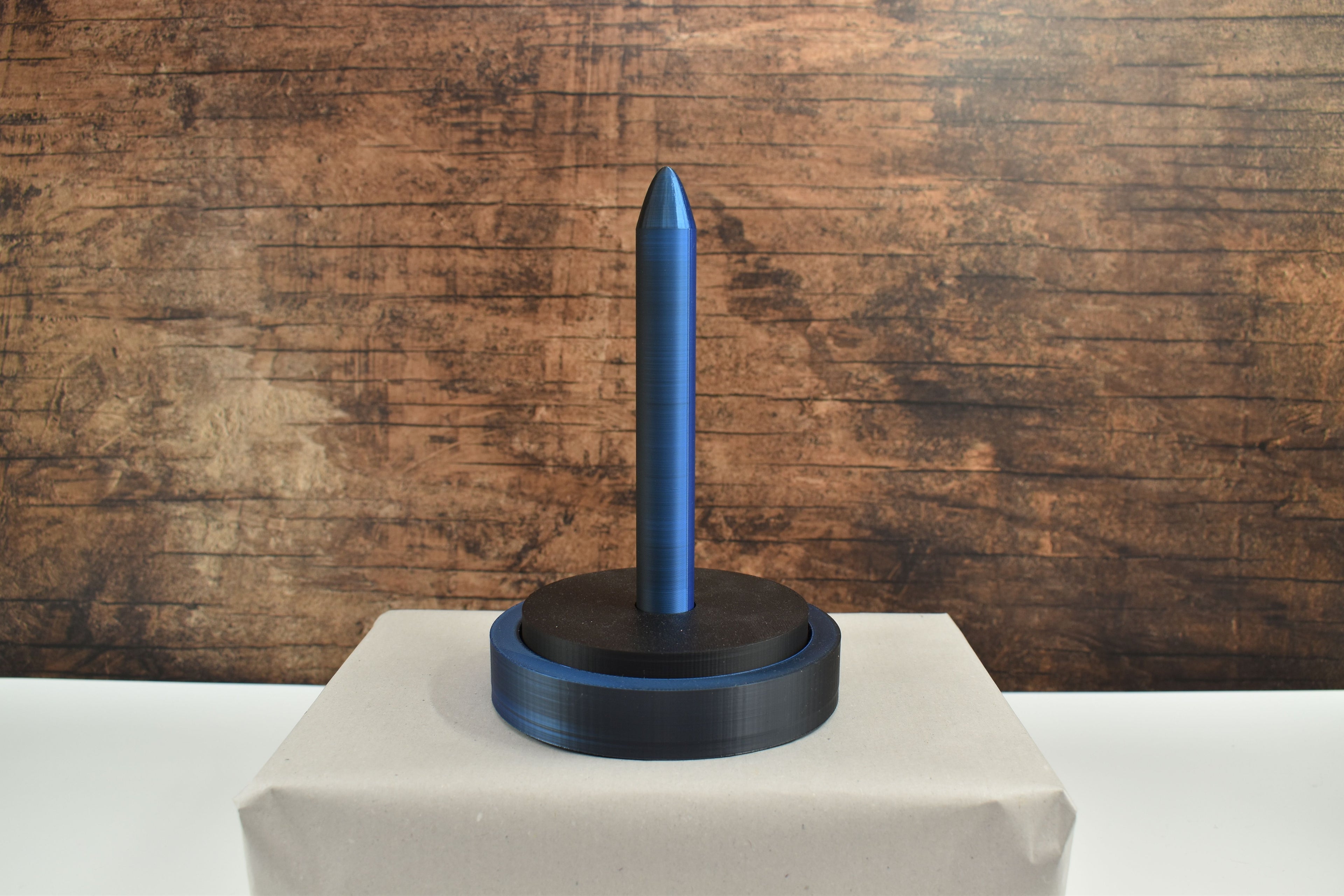 3D-Wollabroller groß, blau-schwarz