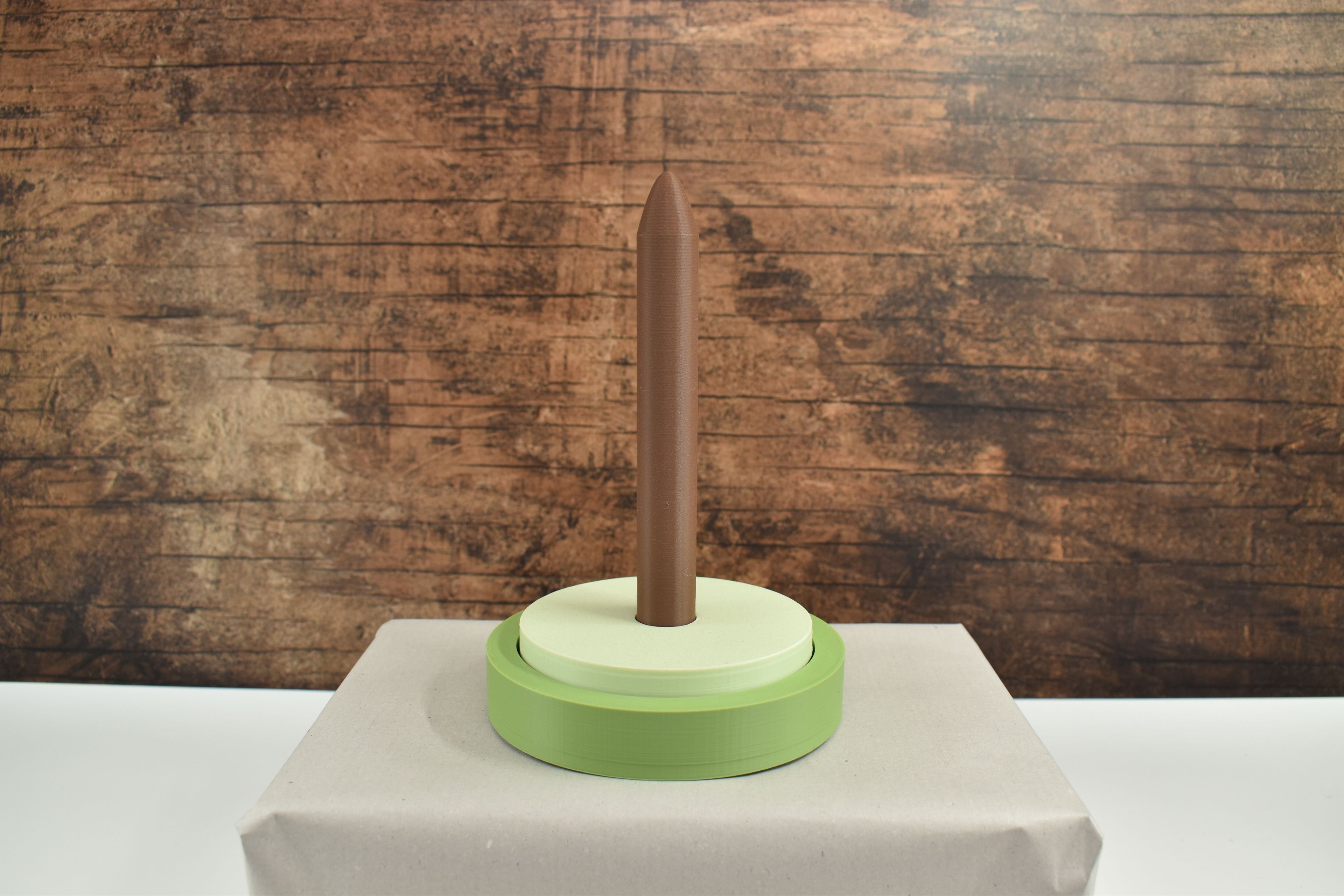 3D-Wollabroller groß, grün-braun