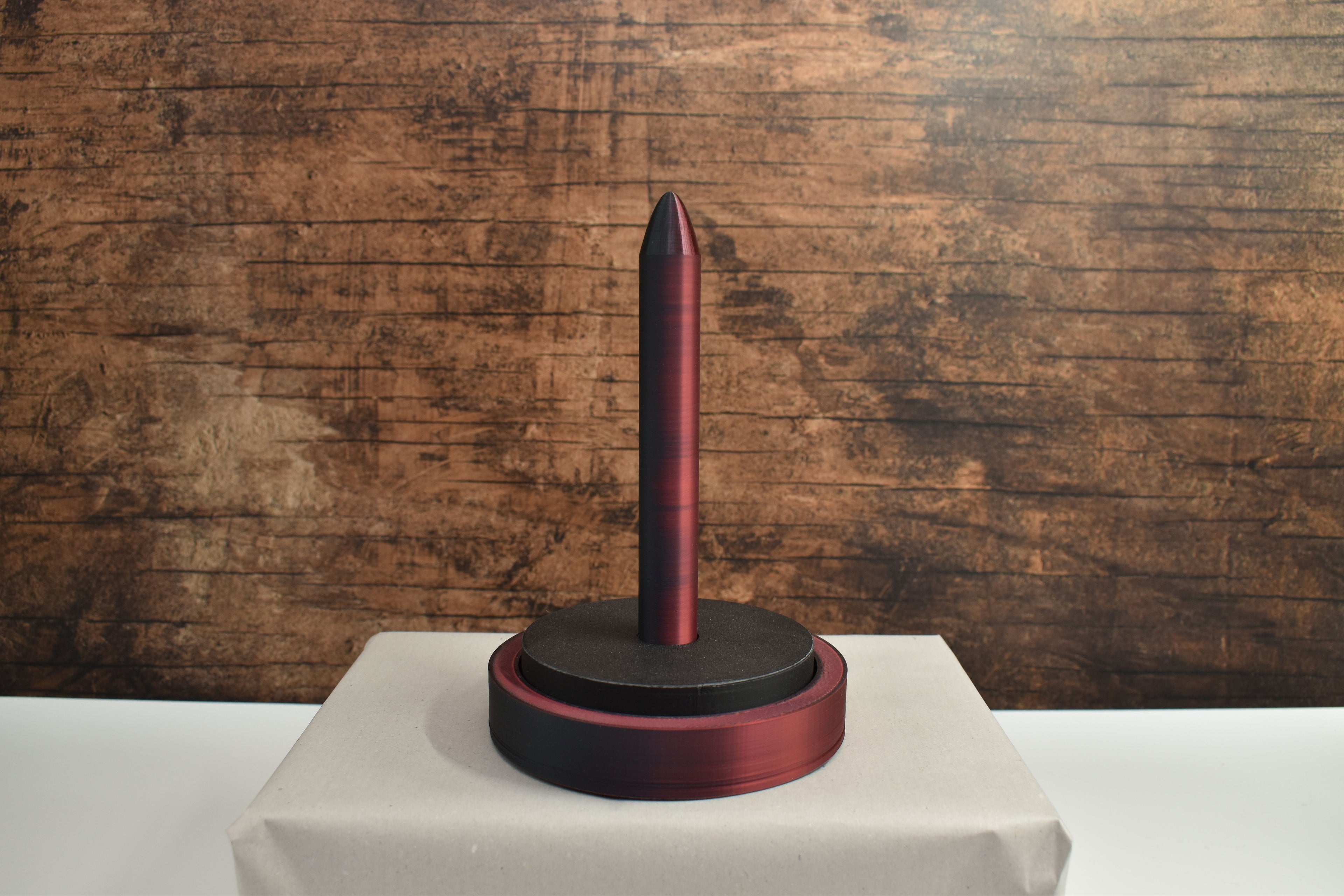 3D-Wollabroller groß, rot-schwarz