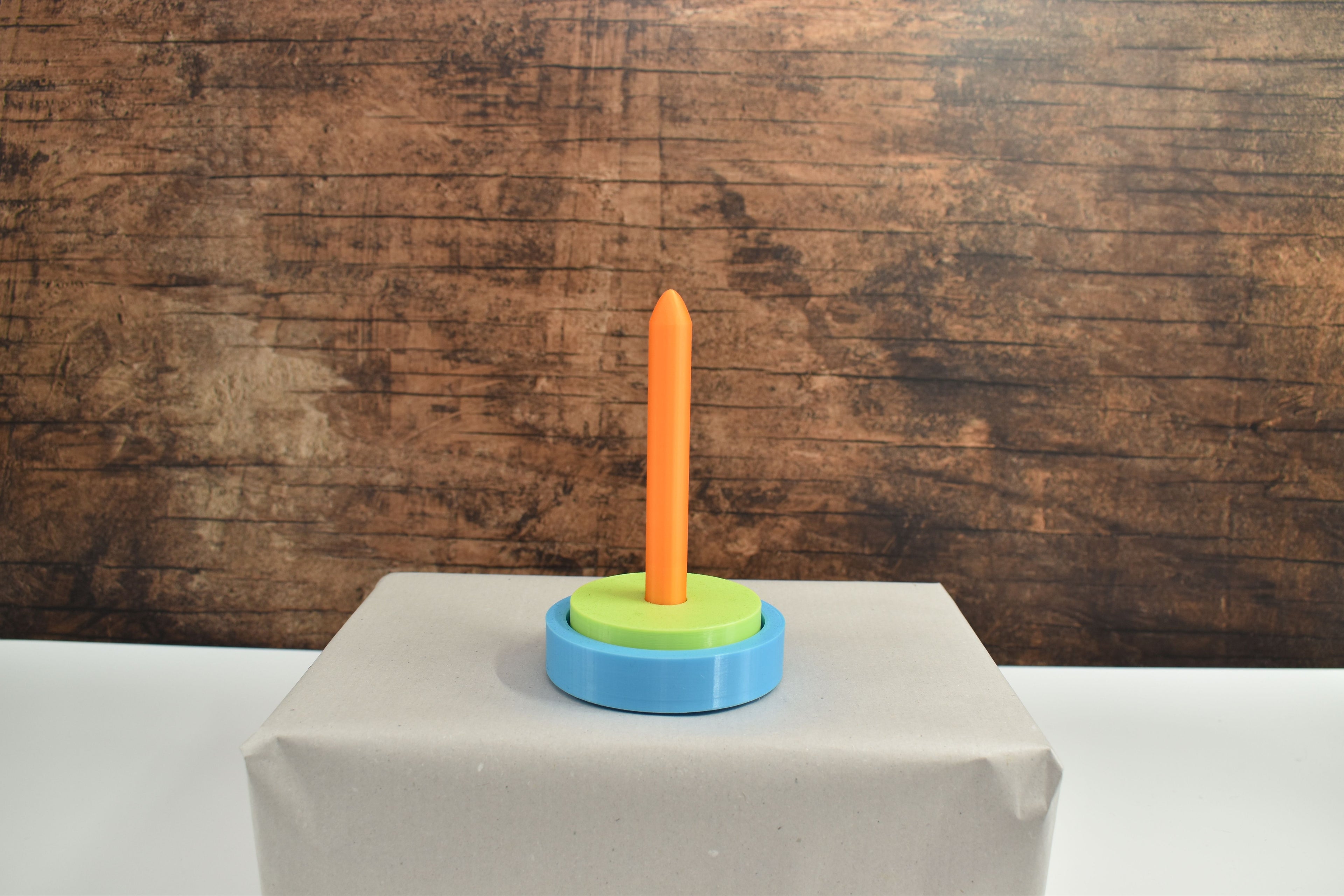 3D-Wollabroller klein, blau-grün-orange