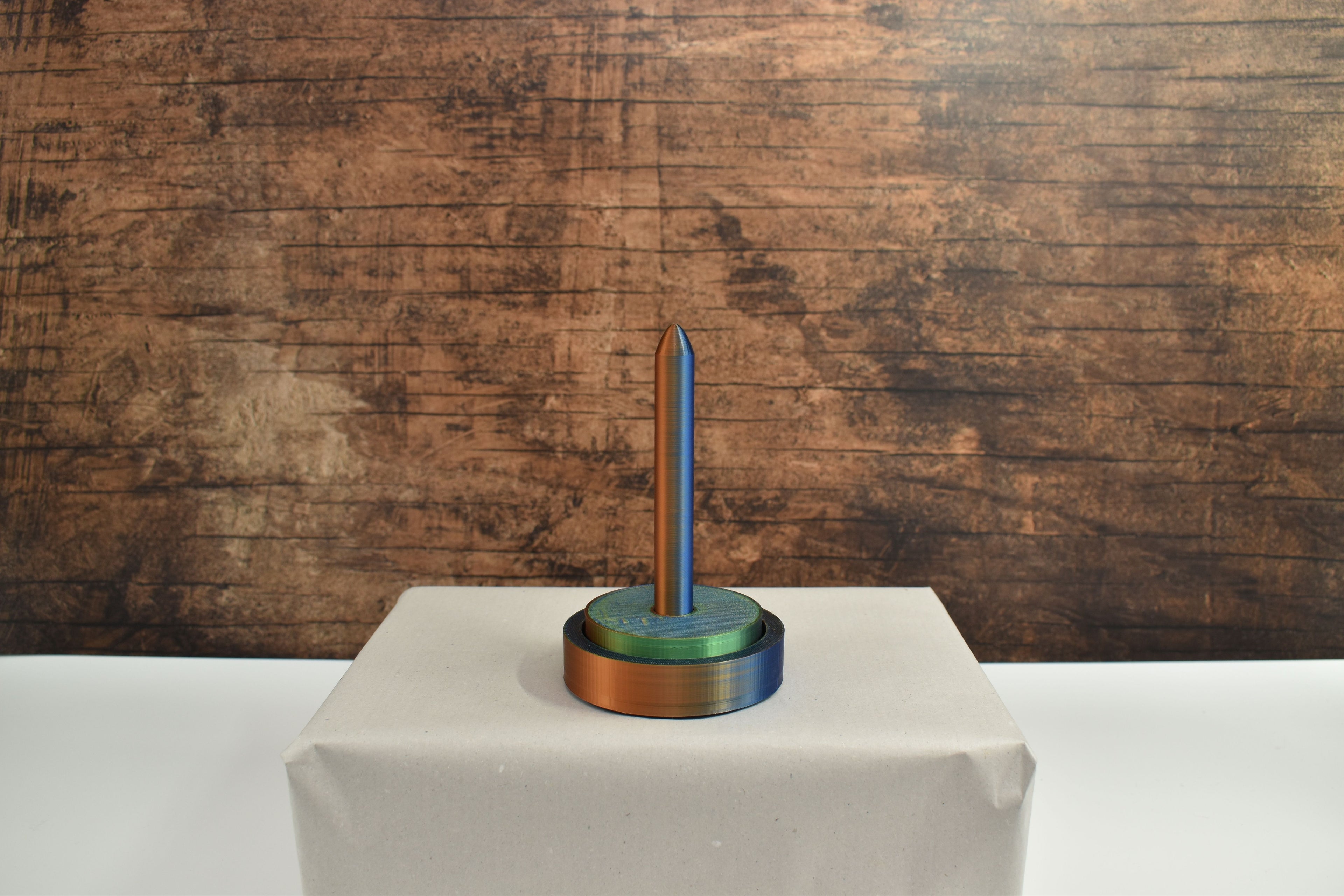 3D-Wollabroller klein, blau-orange-grün