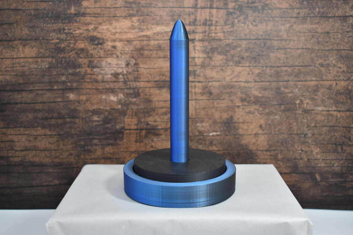 3D-Wollabroller groß, blau-schwarz