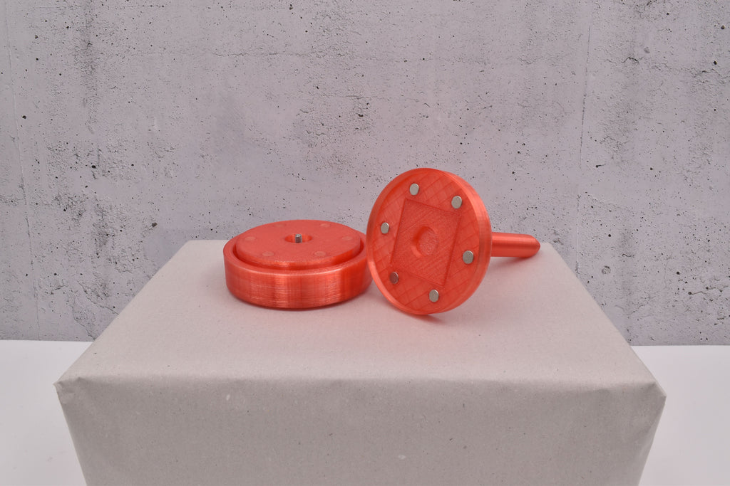 magnetischer, 3D-Wollabroller klein, transparent rot