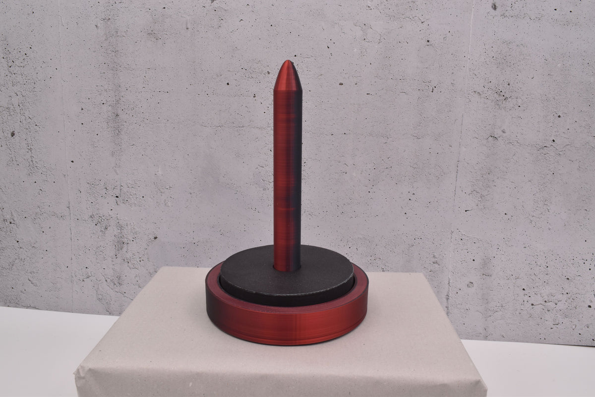 3D-Wollabroller groß, rot-schwarz