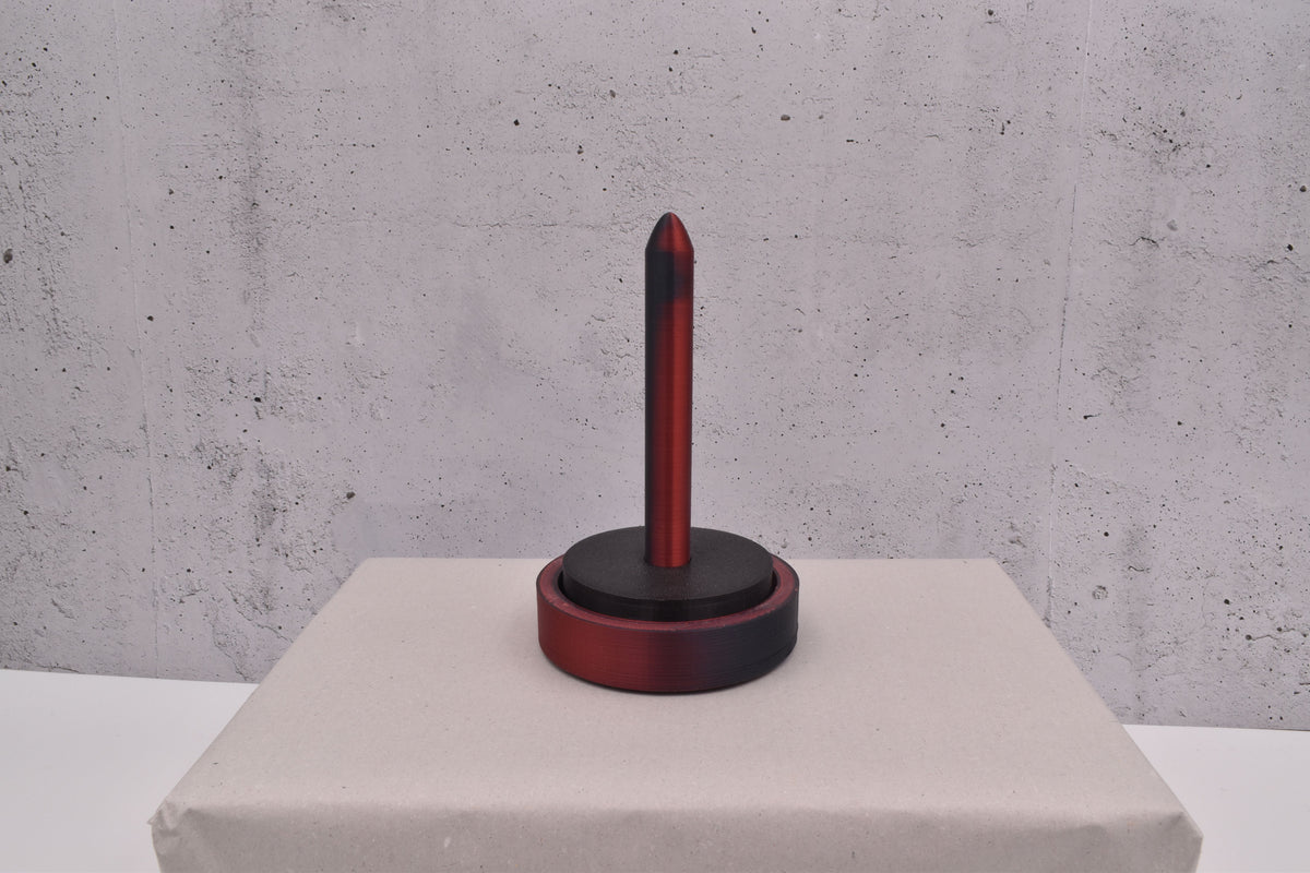 3D-Wollabroller klein, rot-schwarz