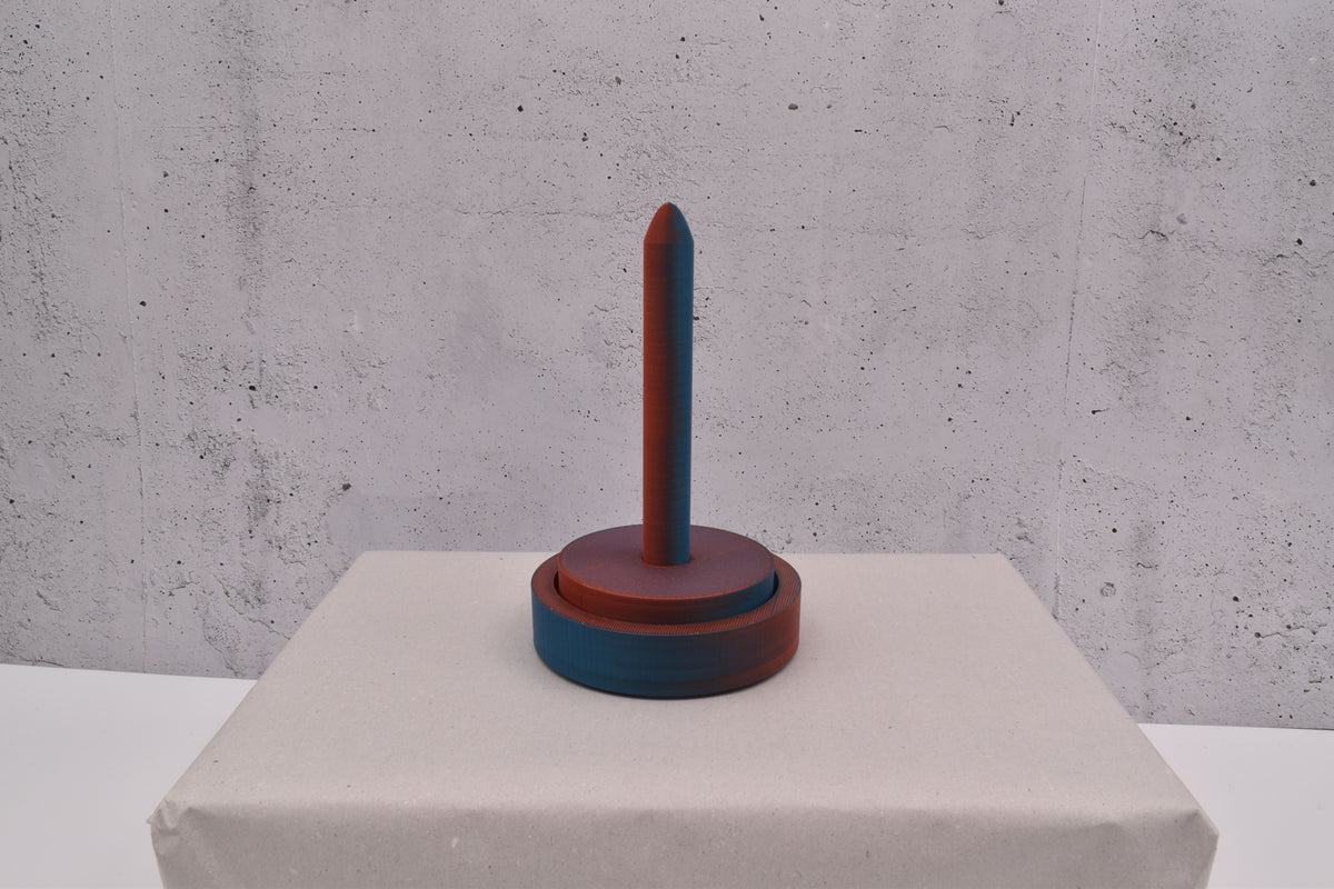 3D-Wollabroller klein, rost-türkis